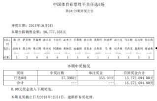 任九18127开奖结果,精彩对决，悬念揭晓！